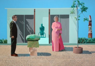 American Collectors (Fred & Marcia Weisman), 1968 acrylic on canvas, 84x120 in.