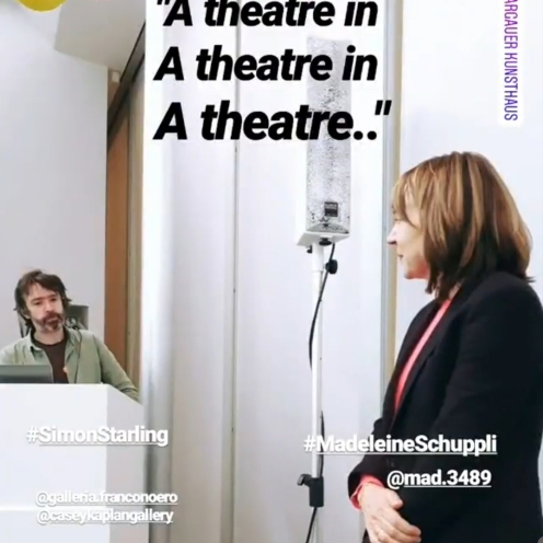 Artist Talk: Simon Starling & Madeleine Schuppli, Direktorin Aargauer Kunsthaus. Source: Insta Stories @andymeetswarhol
